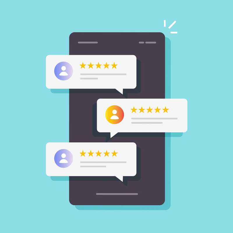 Reviews on smartphone graphic from The Flooring Store in the Brighton, MI area